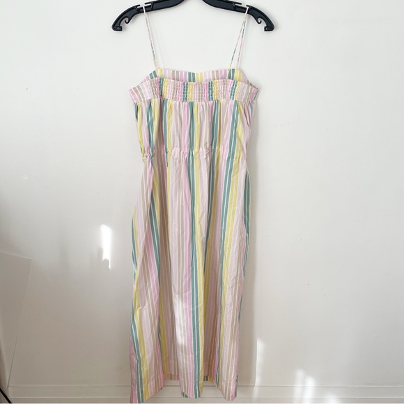 GANNI Cotton Midi Dress In Striped Print size US 8 - Picture 10 of 16